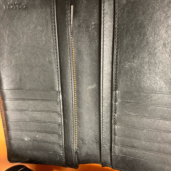 Womens Black Leather Coach Purse & matching Coach womens wallet - Picture 5 of 5